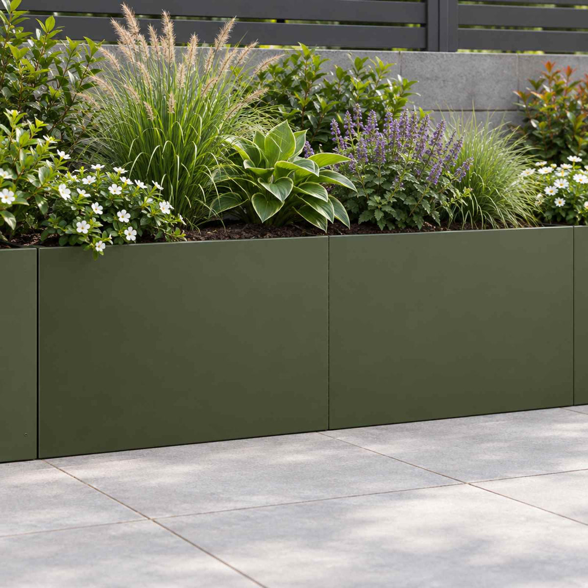 Retaining Wall 2 pcs 60 x 12 x 40 cm Steel Olive Green