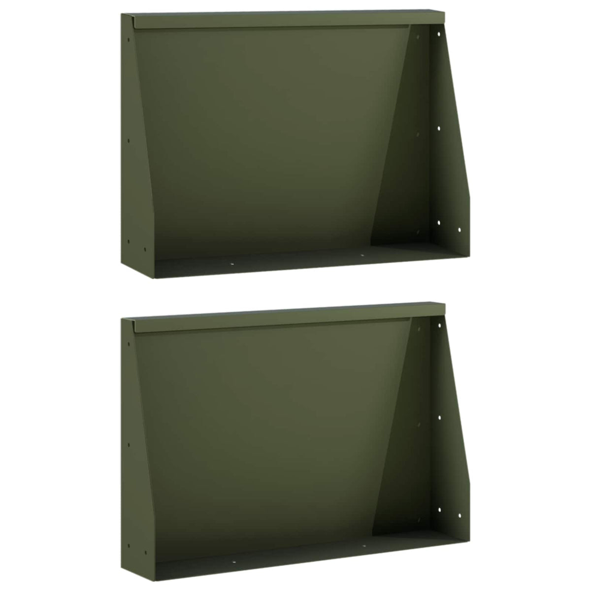 Retaining Wall 2 pcs 60 x 12 x 40 cm Steel Olive Green