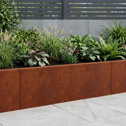 Retaining Wall 2 pcs 60 x 12 x 40 cm Weathering Steel Rusty