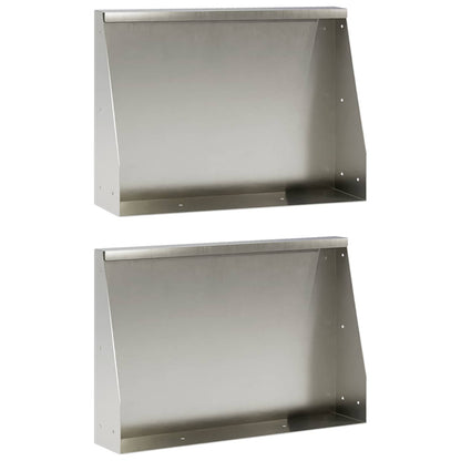Retaining Wall 2 pcs 60 x 12 x 50 cm Stainless Steel Silver