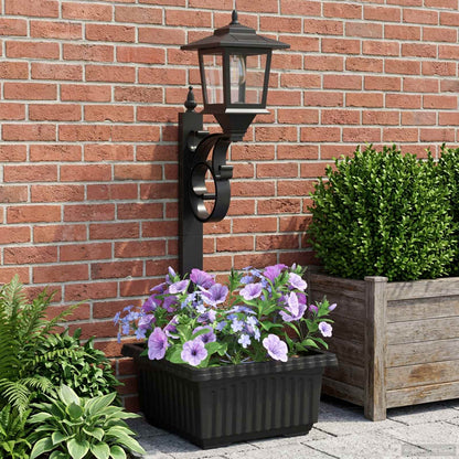 Bollard Light with Planter Black 29 x 28 x 74 cm ABS and PP