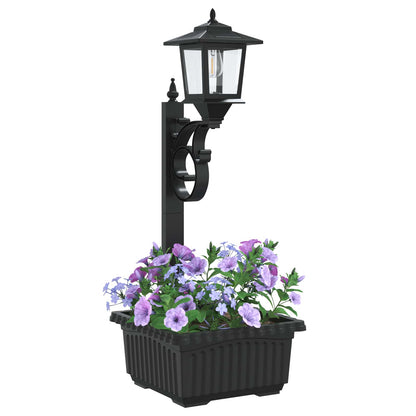 Bollard Light with Planter Black 29 x 28 x 74 cm ABS and PP