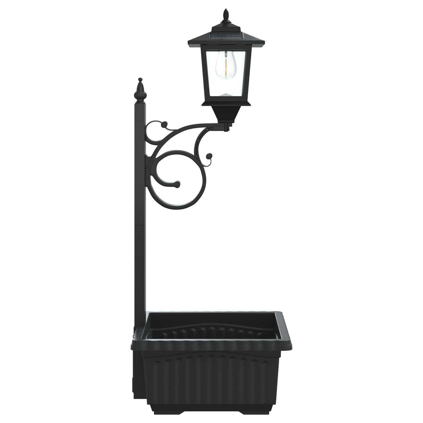 Bollard Light with Planter Black 29 x 28 x 74 cm ABS and PP