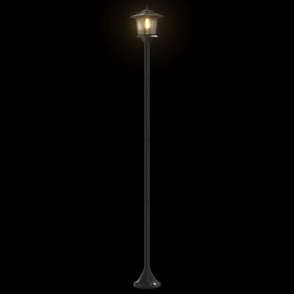 Lamp Post Set with LED Bulb 2 pcs Black 16 x 16 x 156 cm