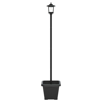 Solar Lamp Post with Planter Black 32 x 32 x 158 cm