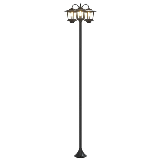 3-Head Lamp Post Black 16 x 16 x 187 cm Aluminum and ABS