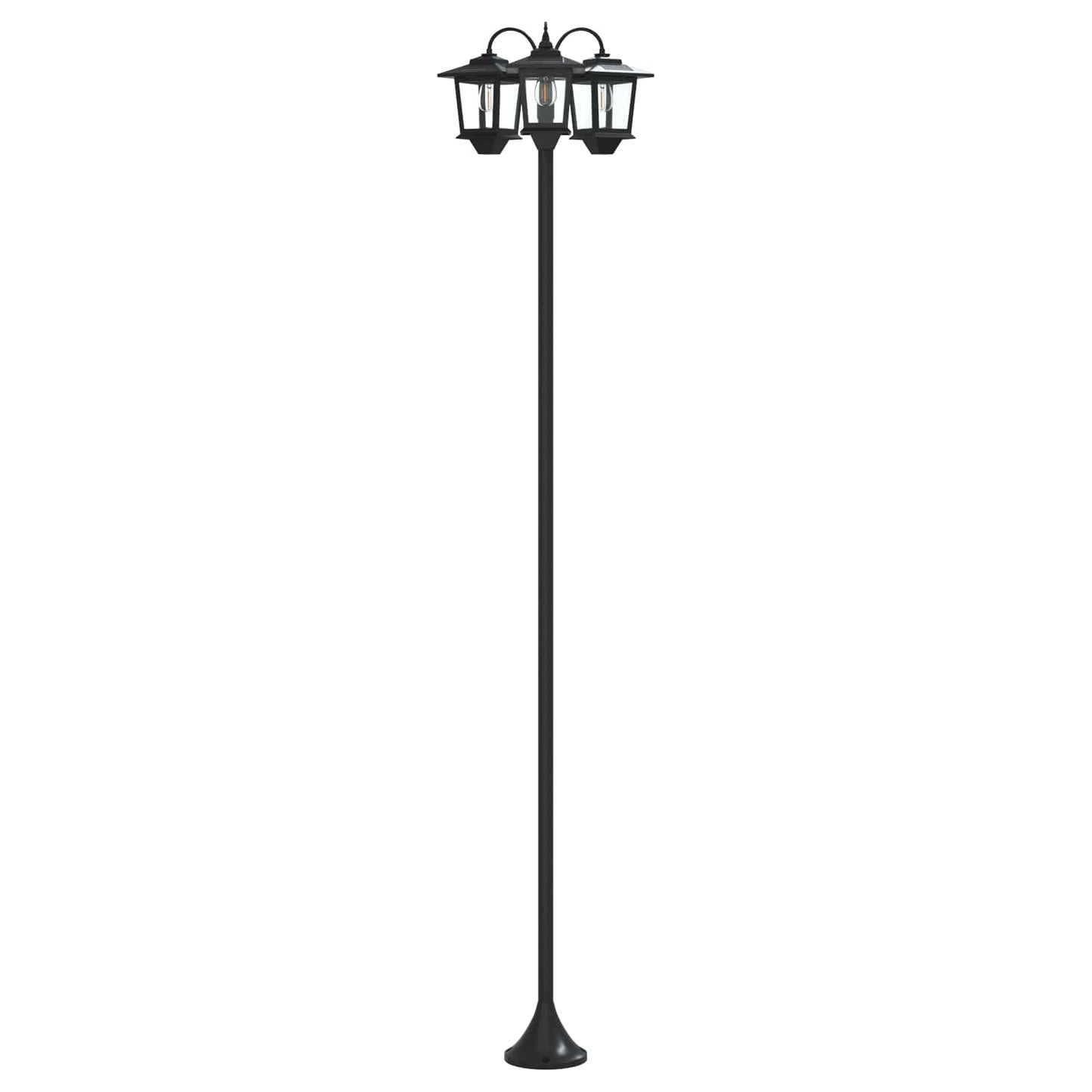 3-Head Lamp Post Black 16 x 16 x 187 cm Aluminum and ABS