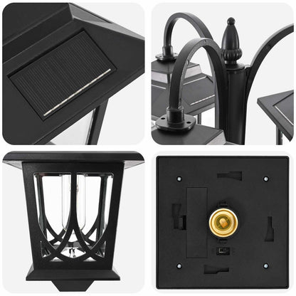 3-Head Lamp Post Black 16 x 16 x 187 cm Aluminum and ABS