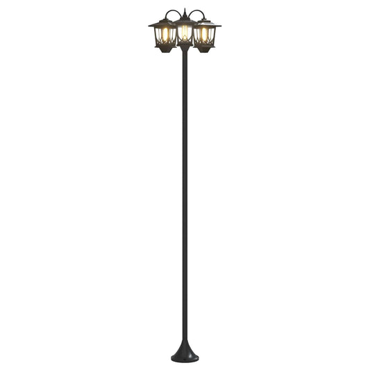 3-Head Lamp Post Black 16 x 16 x 187 cm Aluminum and ABS