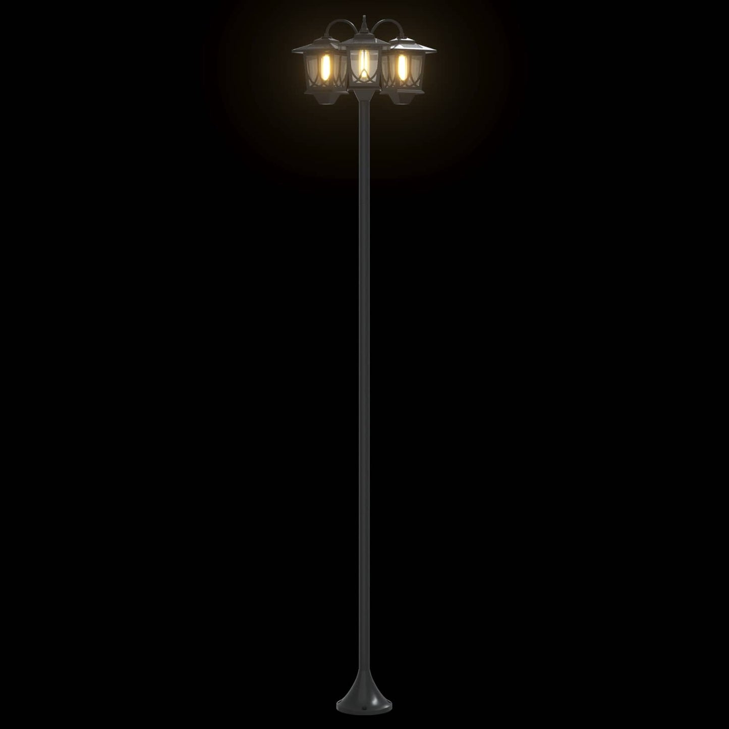 3-Head Lamp Post Black 16 x 16 x 187 cm Aluminum and ABS