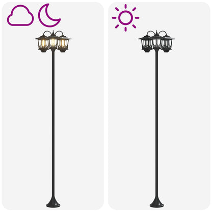 3-Head Lamp Post Black 16 x 16 x 187 cm Aluminum and ABS