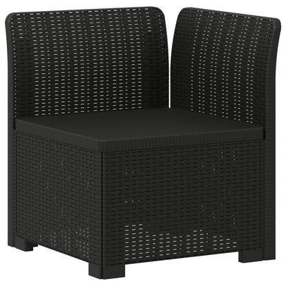 3-Seater Garden Sofa Rattan Look PP Anthracite