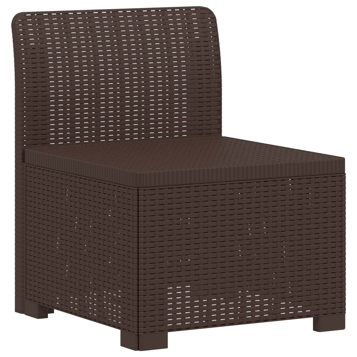 3-Seater Garden Sofa Rattan Look PP Brown