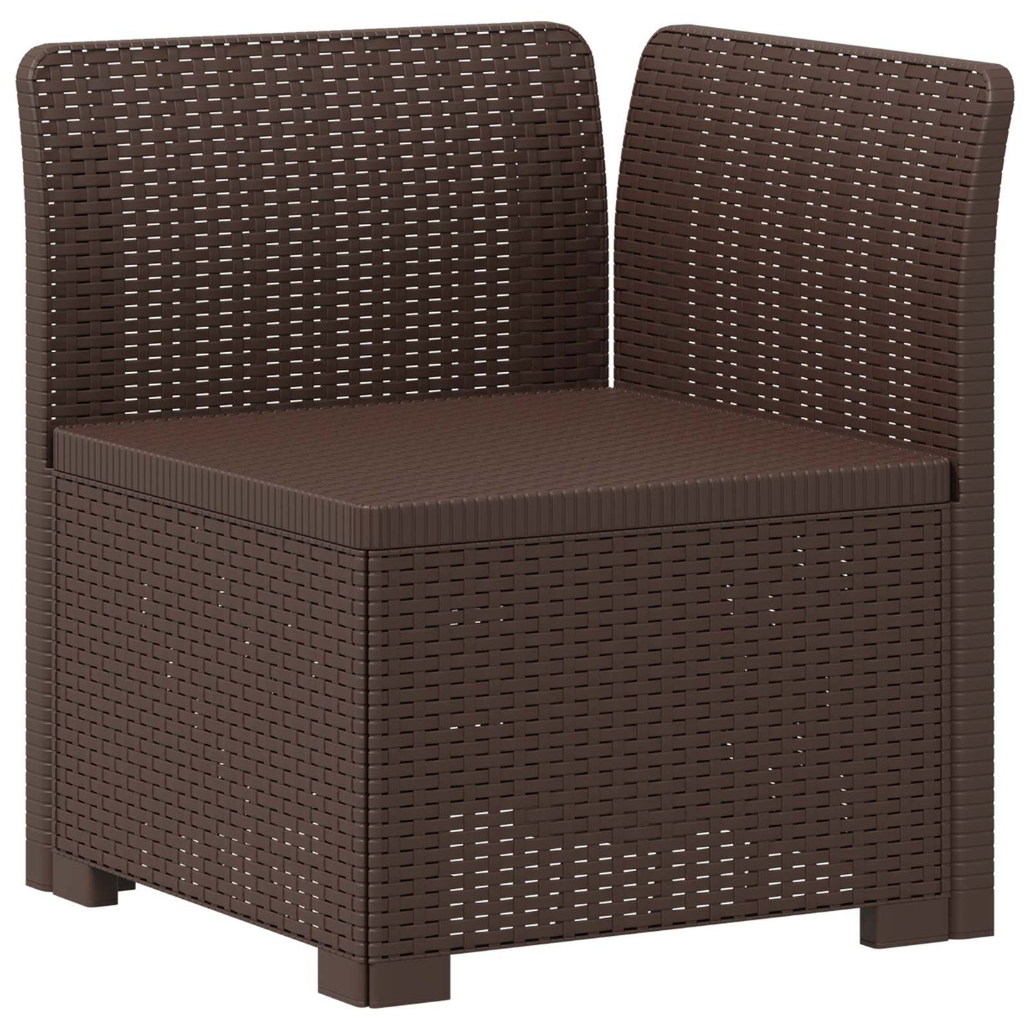 3-Seater Garden Sofa Rattan Look PP Brown