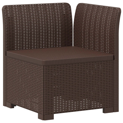 3-Seater Garden Sofa Rattan Look PP Brown