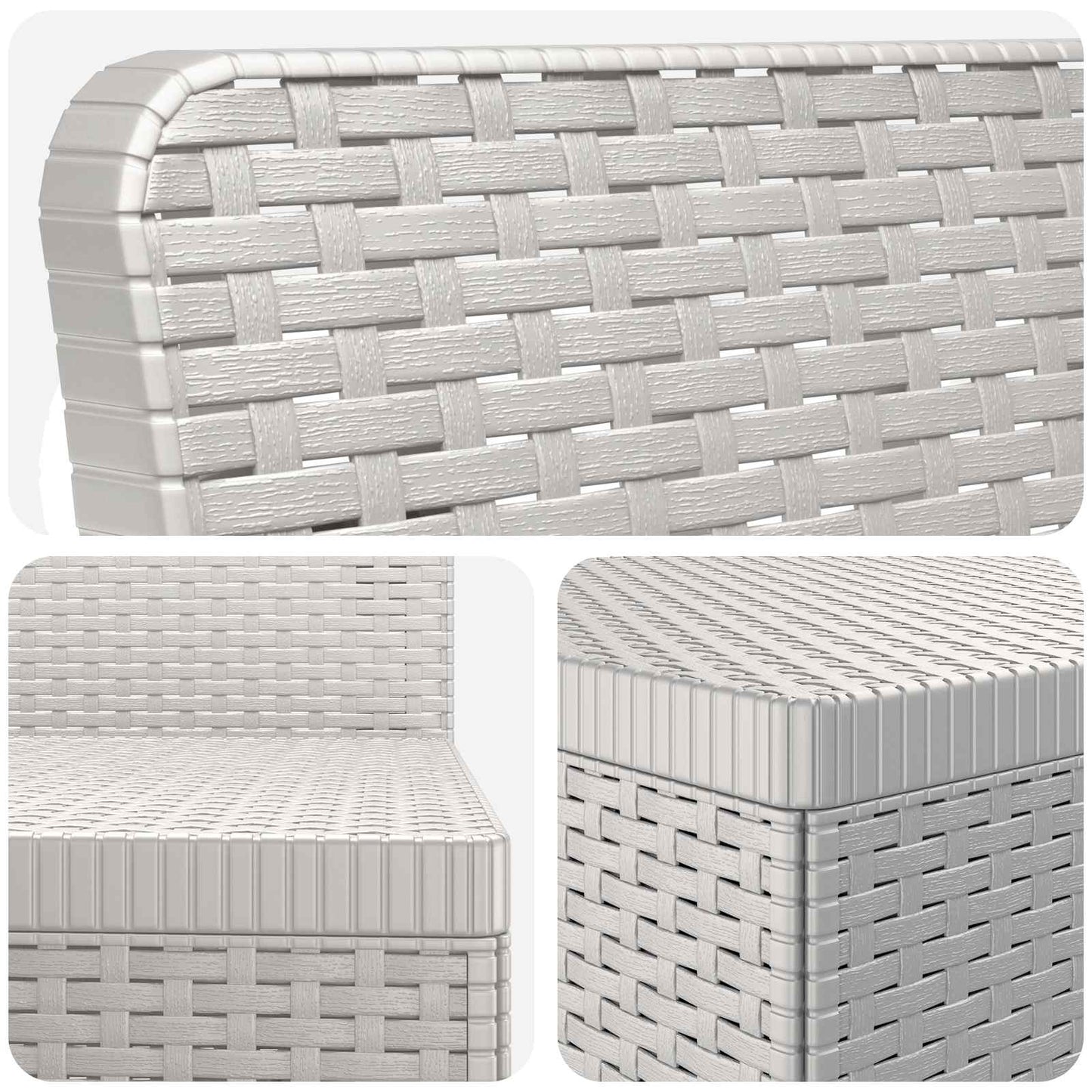 3-Seater Garden Sofa Rattan Look PP White