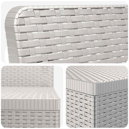 3-Seater Garden Sofa Rattan Look PP White