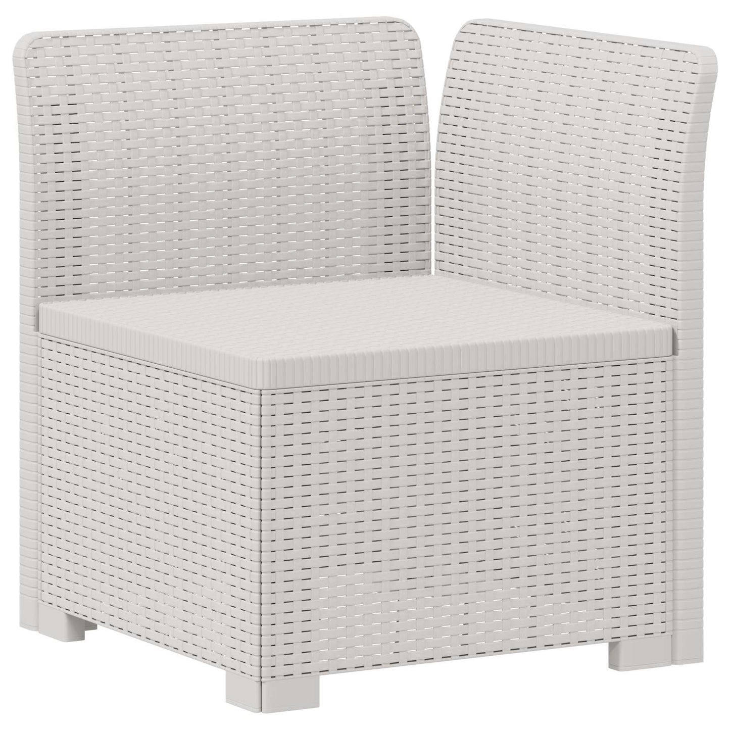 3-Seater Garden Sofa Rattan Look PP White