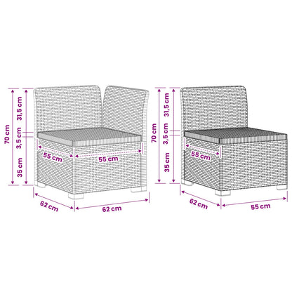 3-Seater Garden Sofa Rattan Look PP White