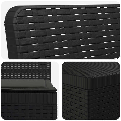 3-Seater Garden Sofa with Cushions Rattan Look PP Anthracite