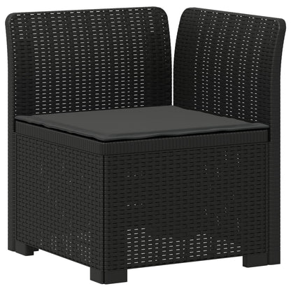 3-Seater Garden Sofa with Cushions Rattan Look PP Anthracite