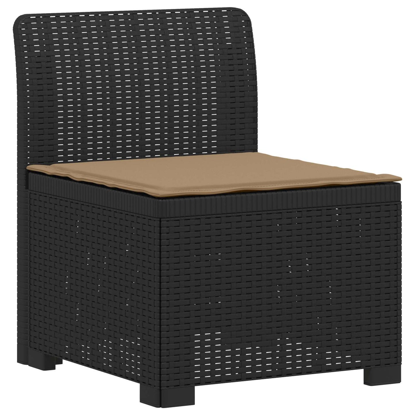 3-Seater Garden Sofa with Cushions Rattan Look PP Anthracite