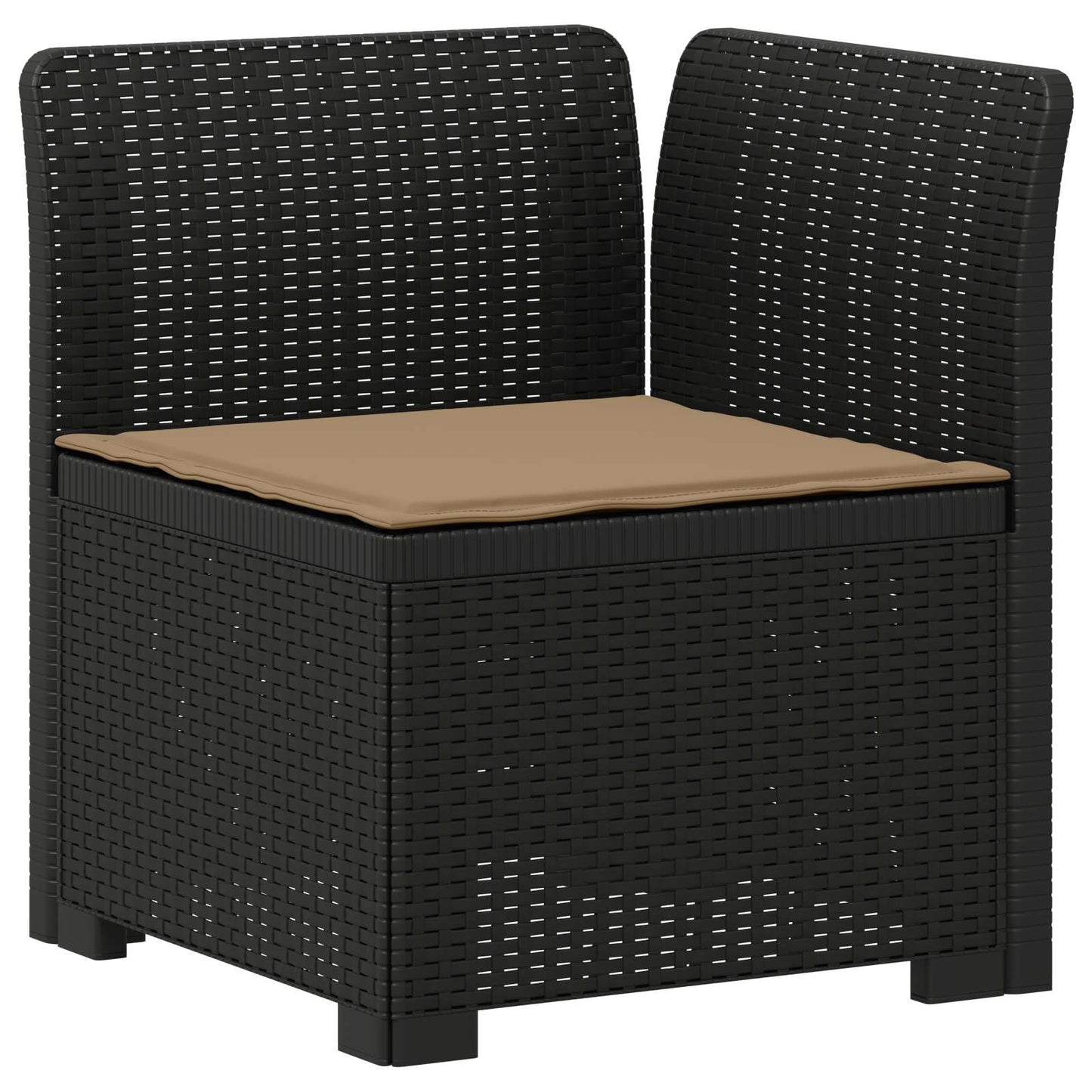 3-Seater Garden Sofa with Cushions Rattan Look PP Anthracite