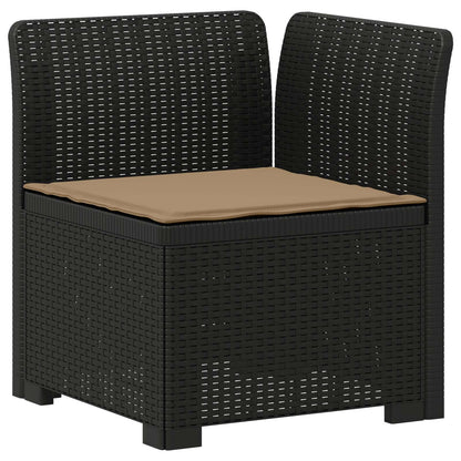 3-Seater Garden Sofa with Cushions Rattan Look PP Anthracite