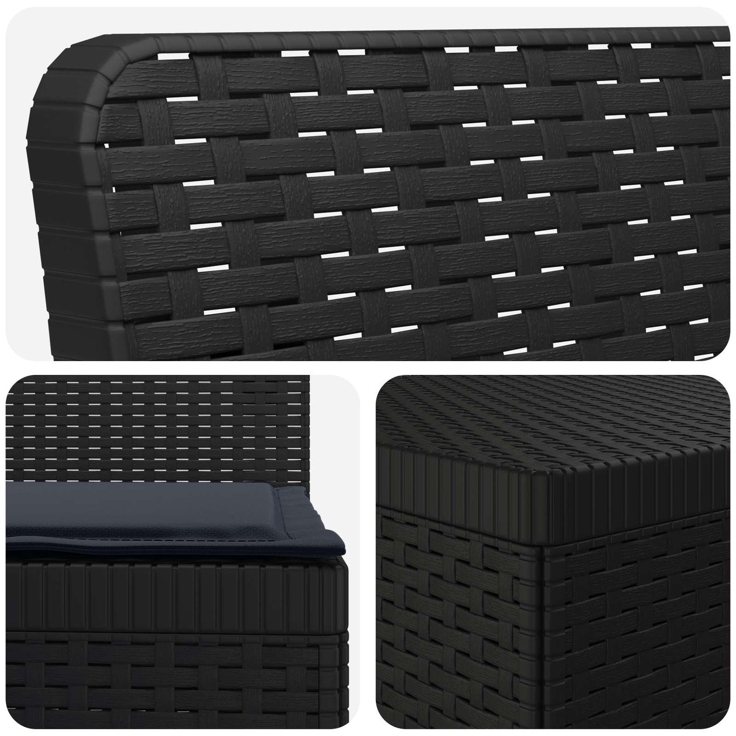 3-Seater Garden Sofa with Cushions Rattan Look PP Anthracite