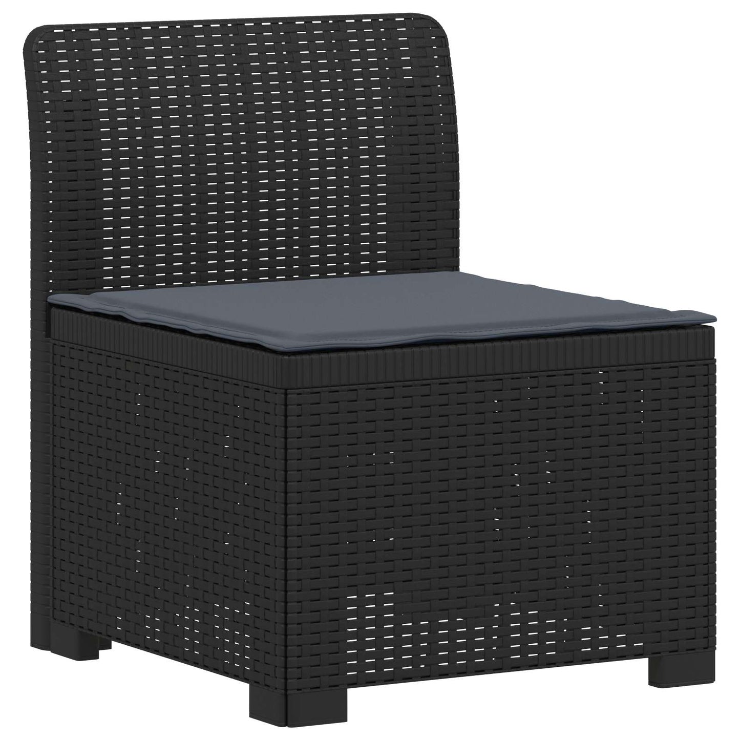 3-Seater Garden Sofa with Cushions Rattan Look PP Anthracite