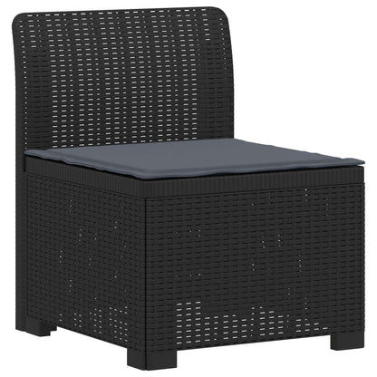 3-Seater Garden Sofa with Cushions Rattan Look PP Anthracite