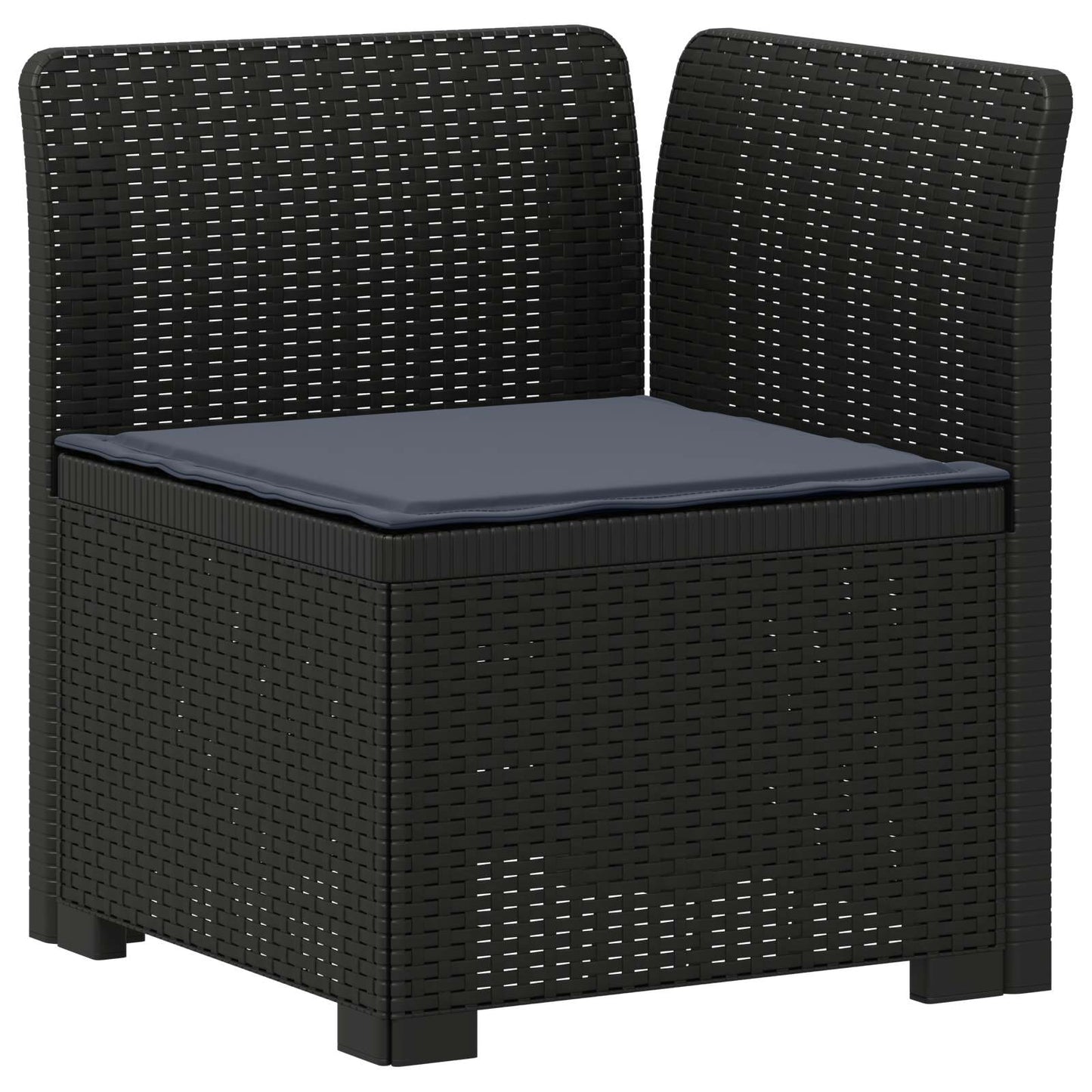 3-Seater Garden Sofa with Cushions Rattan Look PP Anthracite