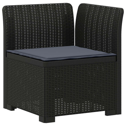 3-Seater Garden Sofa with Cushions Rattan Look PP Anthracite