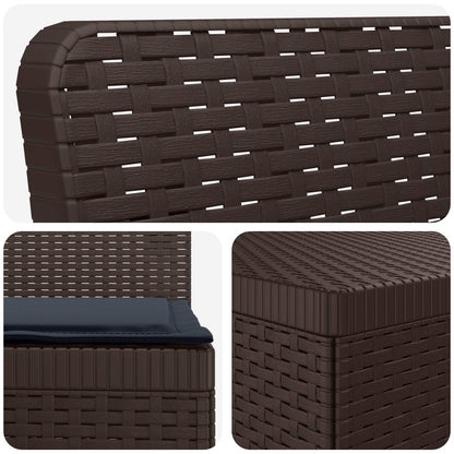 3-Seater Garden Sofa with Cushions Rattan Look PP Brown