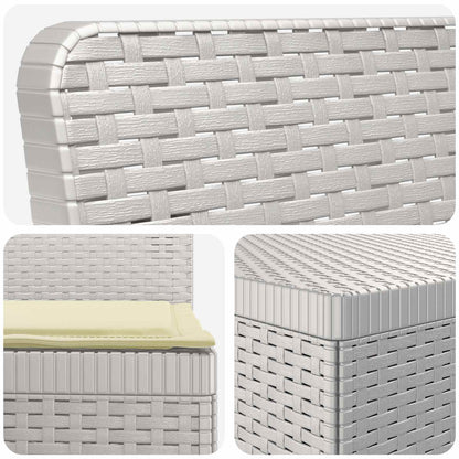 3-Seater Garden Sofa with Cushions Rattan Look PP White