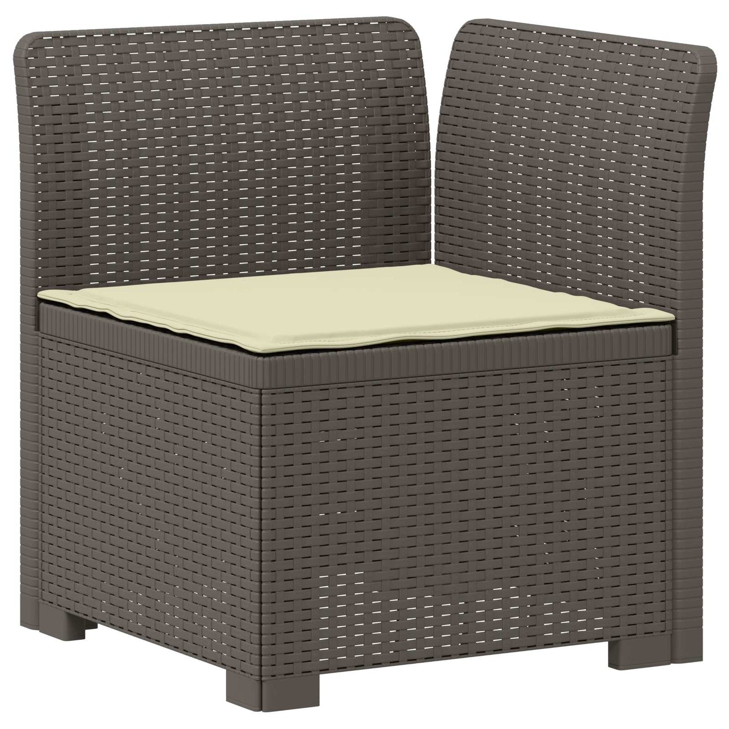 3-Seater Garden Sofa with Cushions Rattan Look PP Light Grey