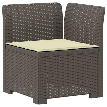 3-Seater Garden Sofa with Cushions Rattan Look PP Light Grey