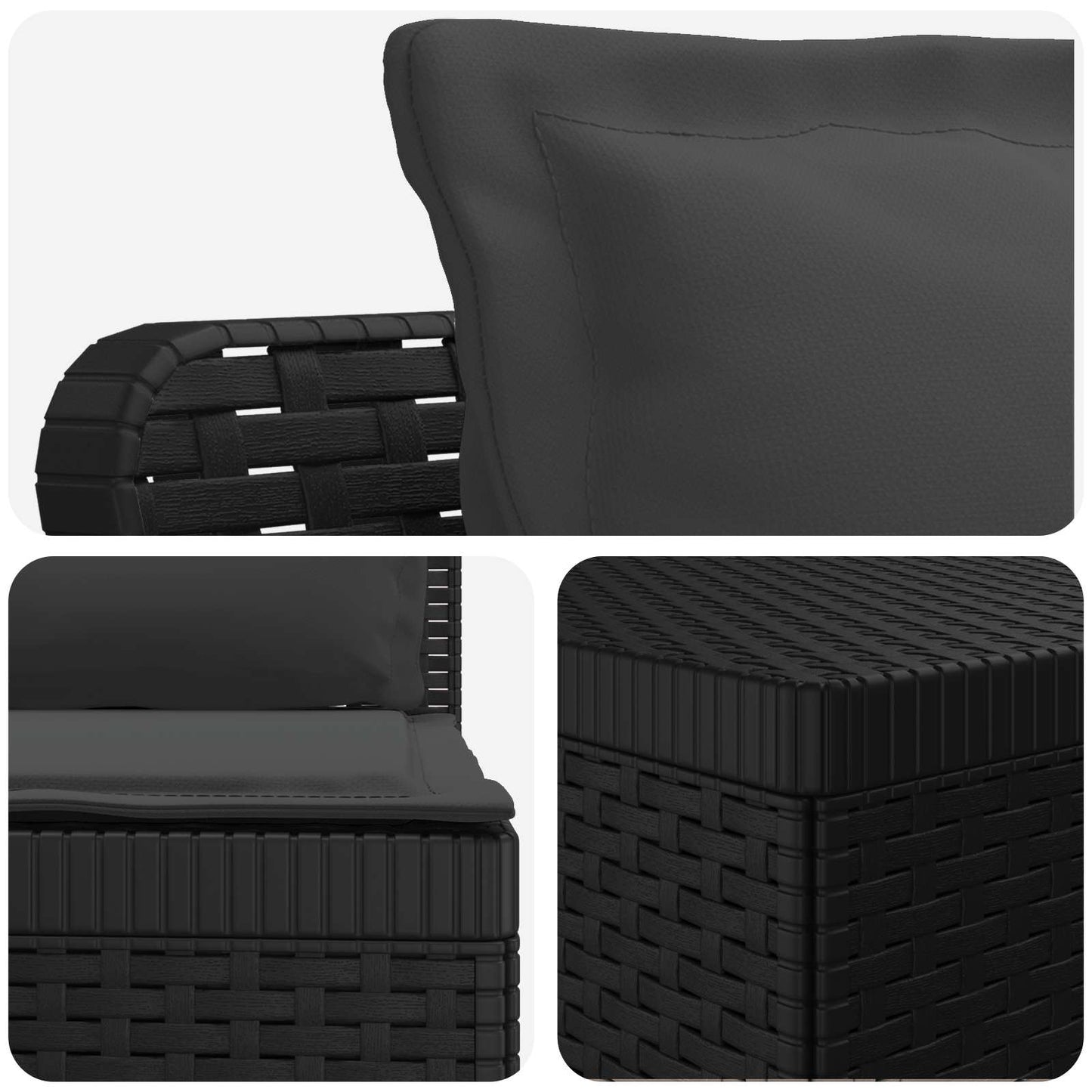 3-Seater Garden Sofa with Cushions Rattan Look PP Anthracite