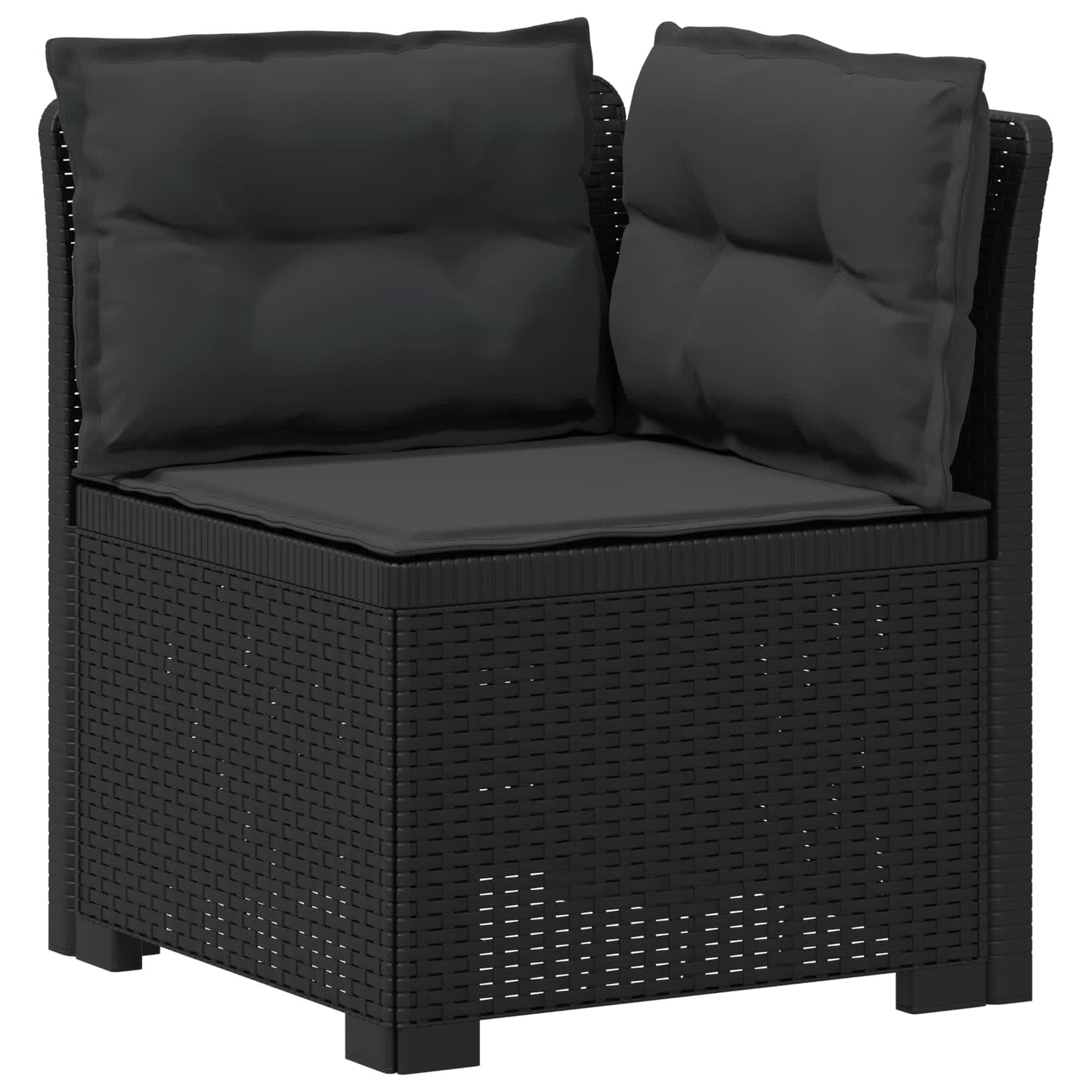 3-Seater Garden Sofa with Cushions Rattan Look PP Anthracite