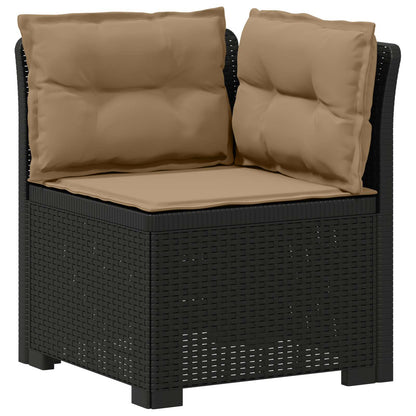 3-Seater Garden Sofa with Cushions Rattan Look PP Anthracite