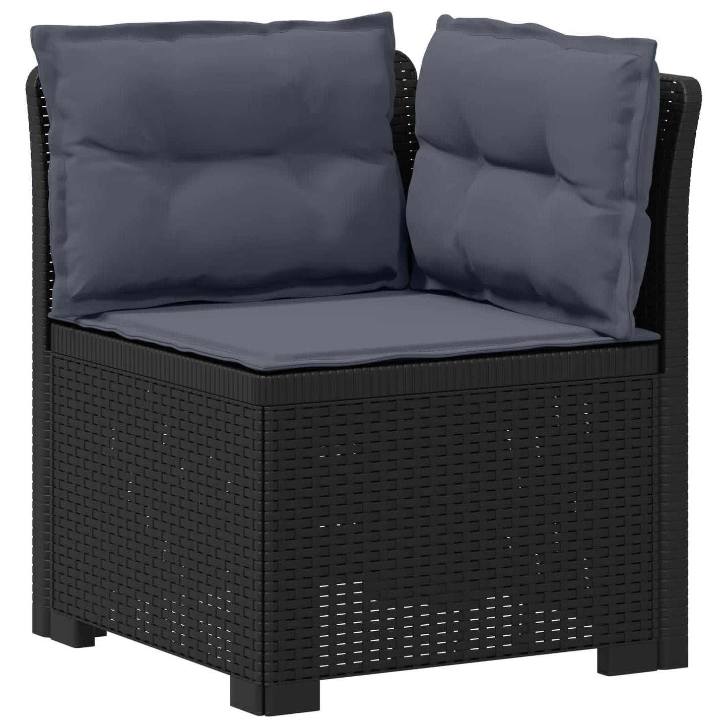 3-Seater Garden Sofa with Cushions Rattan Look PP Anthracite