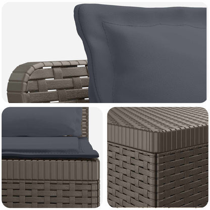 3-Seater Garden Sofa with Cushions Rattan Look PP Light Grey