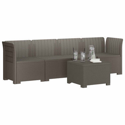 4-Seater Garden Sofa Rattan Look PP Light Grey