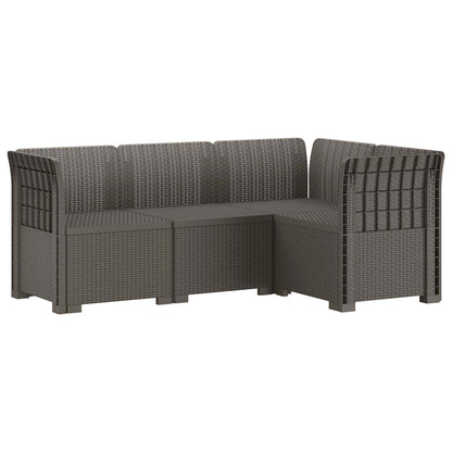 4-Seater Garden Sofa Rattan Look PP Light Grey