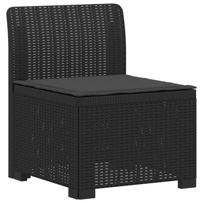 4-Seater Garden Sofa with Cushions Rattan Look PP Anthracite