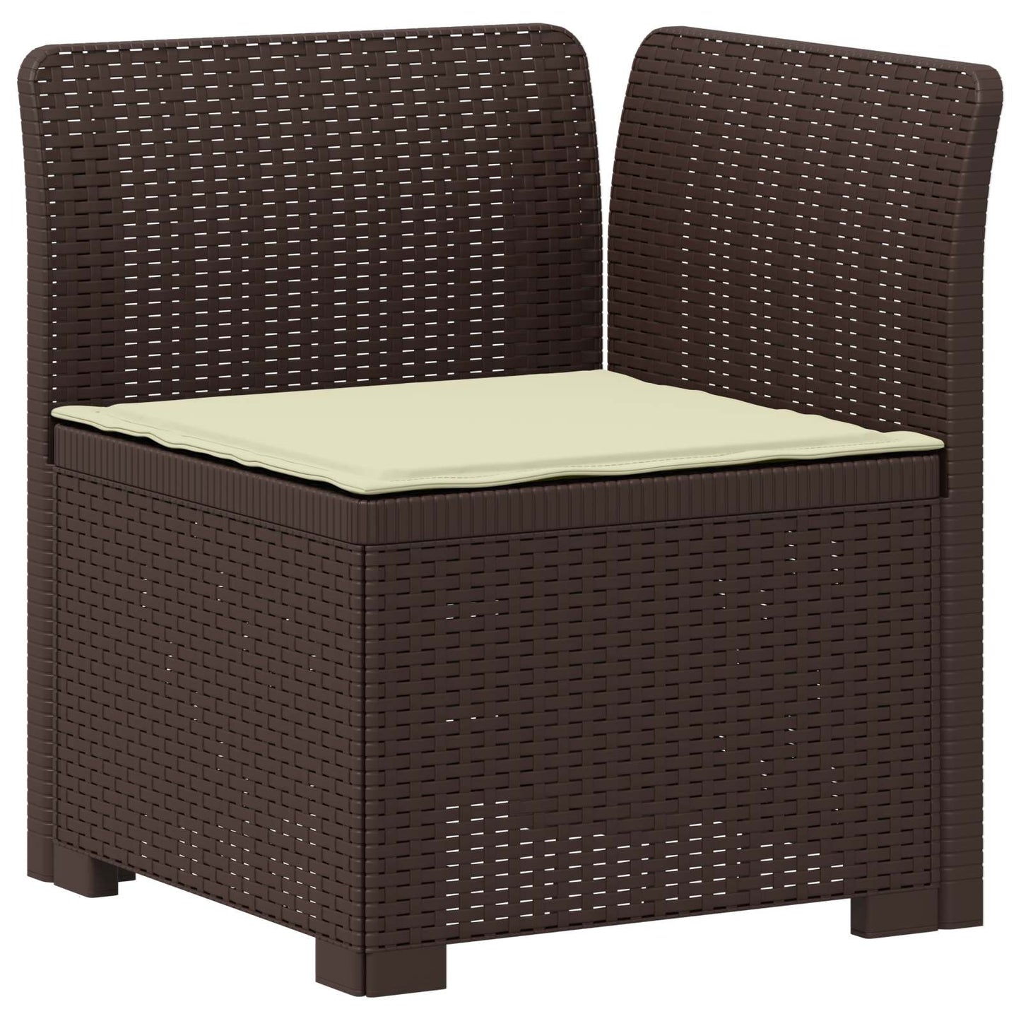 4-Seater Garden Sofa with Cushions Rattan Look PP Brown