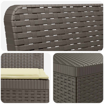 4-Seater Garden Sofa with Cushions Rattan Look PP Light Grey