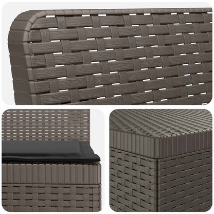 4-Seater Garden Sofa with Cushions Rattan Look PP Light Grey