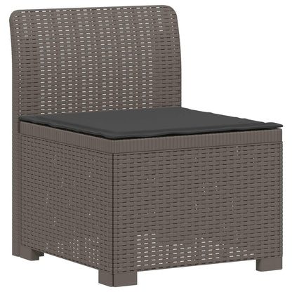 4-Seater Garden Sofa with Cushions Rattan Look PP Light Grey