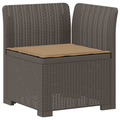 4-Seater Garden Sofa with Cushions Rattan Look PP Light Grey